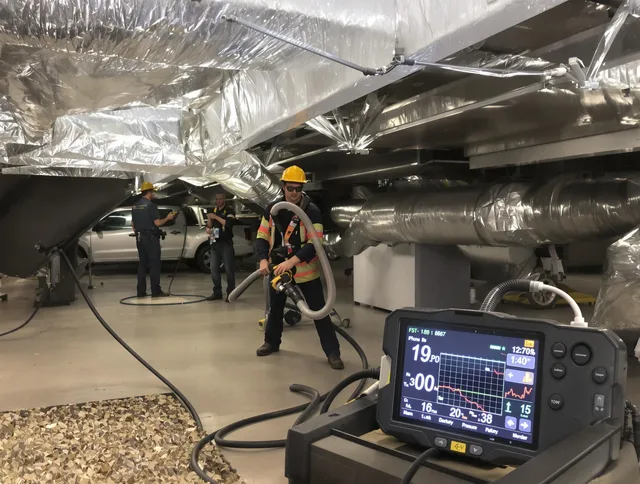 Professional negative pressure duct cleaning by Norfolk Air Duct Cleaning in Norfolk